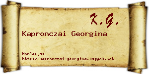 Kapronczai Georgina névjegykártya