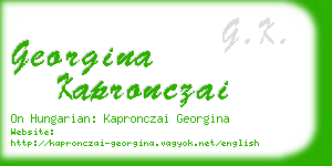 georgina kapronczai business card